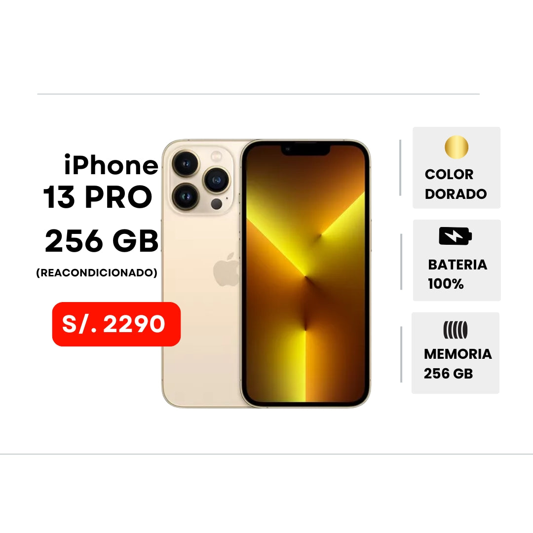 Iphone 13 pro 256GB Dorado Reacondicionado
