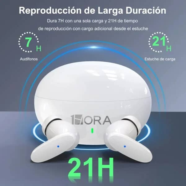 Auriculares inalámbricos AUT205 con luces LED Blanco 2