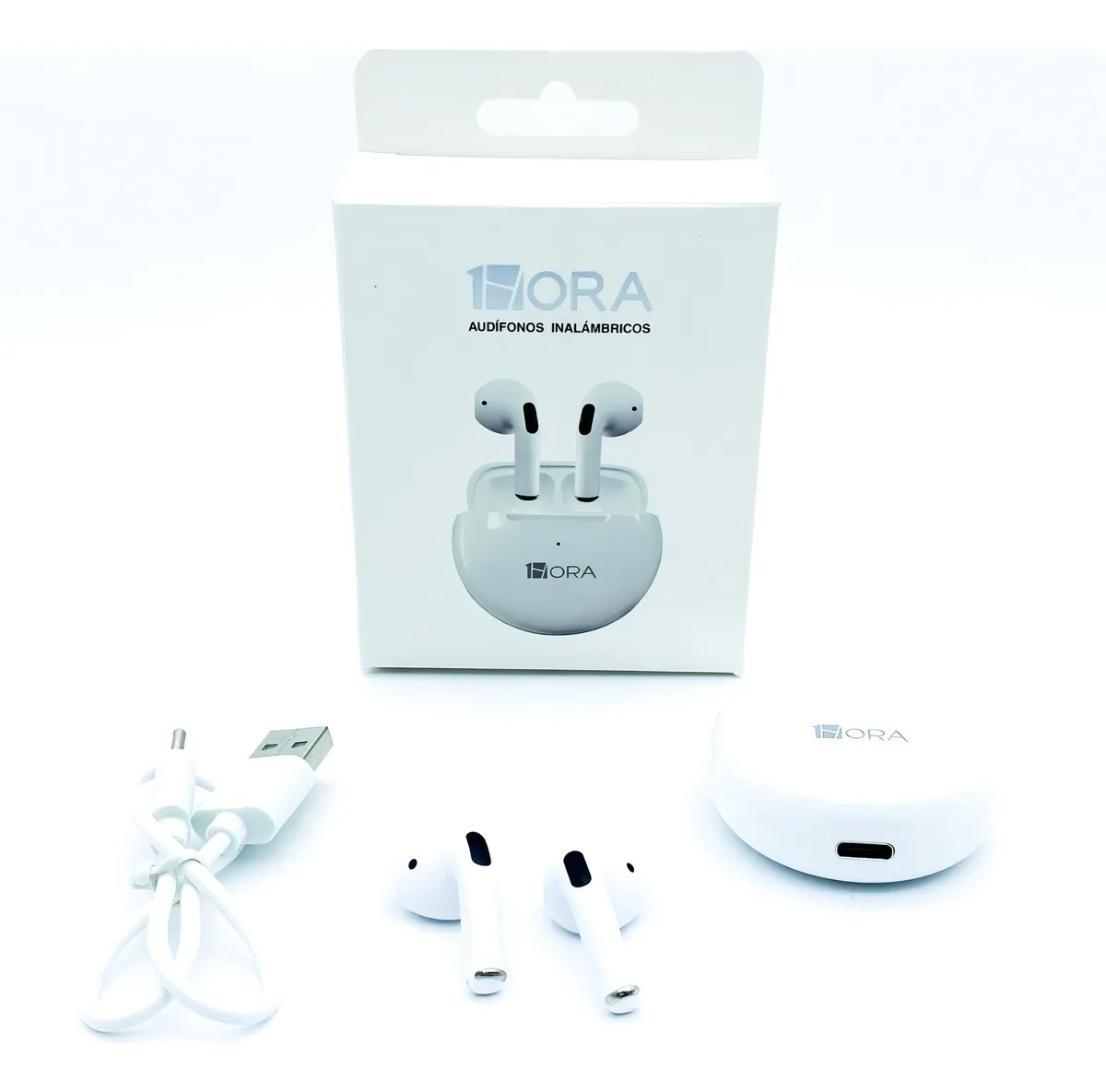 Auriculares AUT119 Inalámbricos con Control Táctil y Estuche – Blanco 2