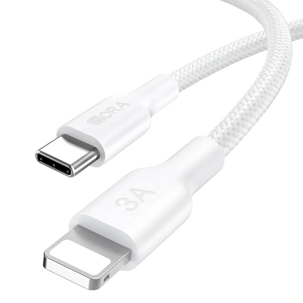 Cable trenzado de poliéster CAB273 USB tipo C a Lightning de 1 m BLANCO 1