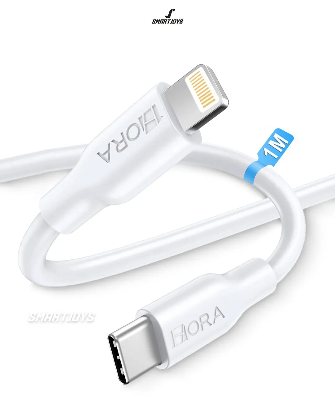 Cable trenzado de poliéster CAB273 USB tipo C a Lightning de 1 m BLANCO 2