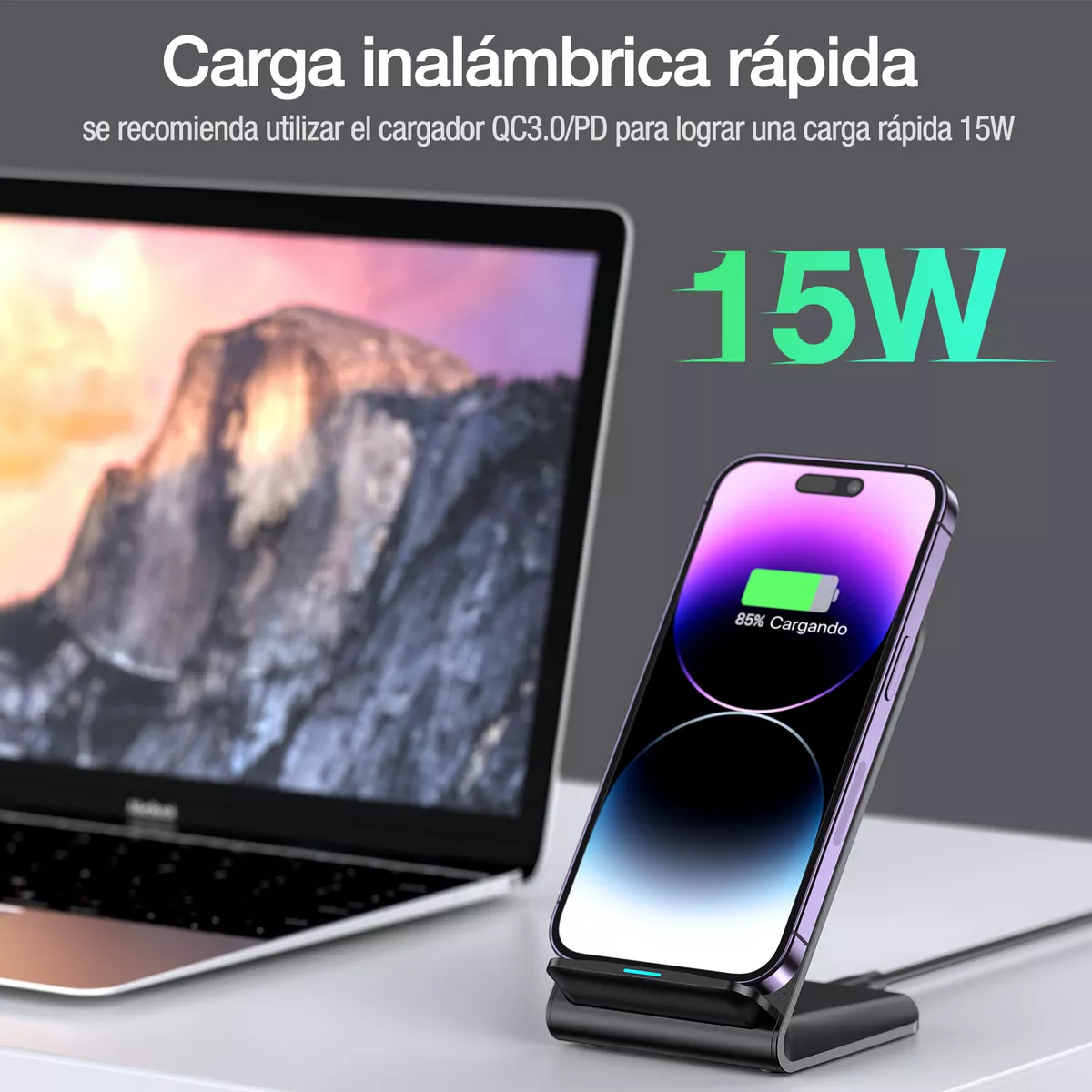 Cargador inalámbrico 15W 1hora GAR157 3