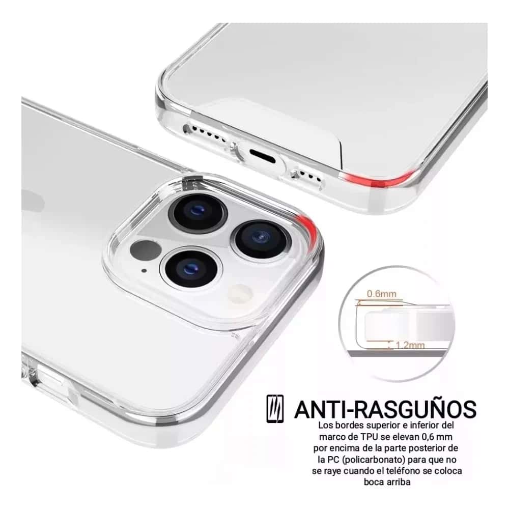 Case transparente con Mica de vidrio iphone 2