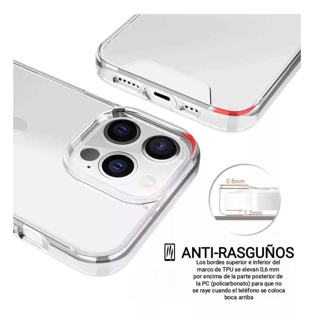 Case transparente con Mica de vidrio iphone 2