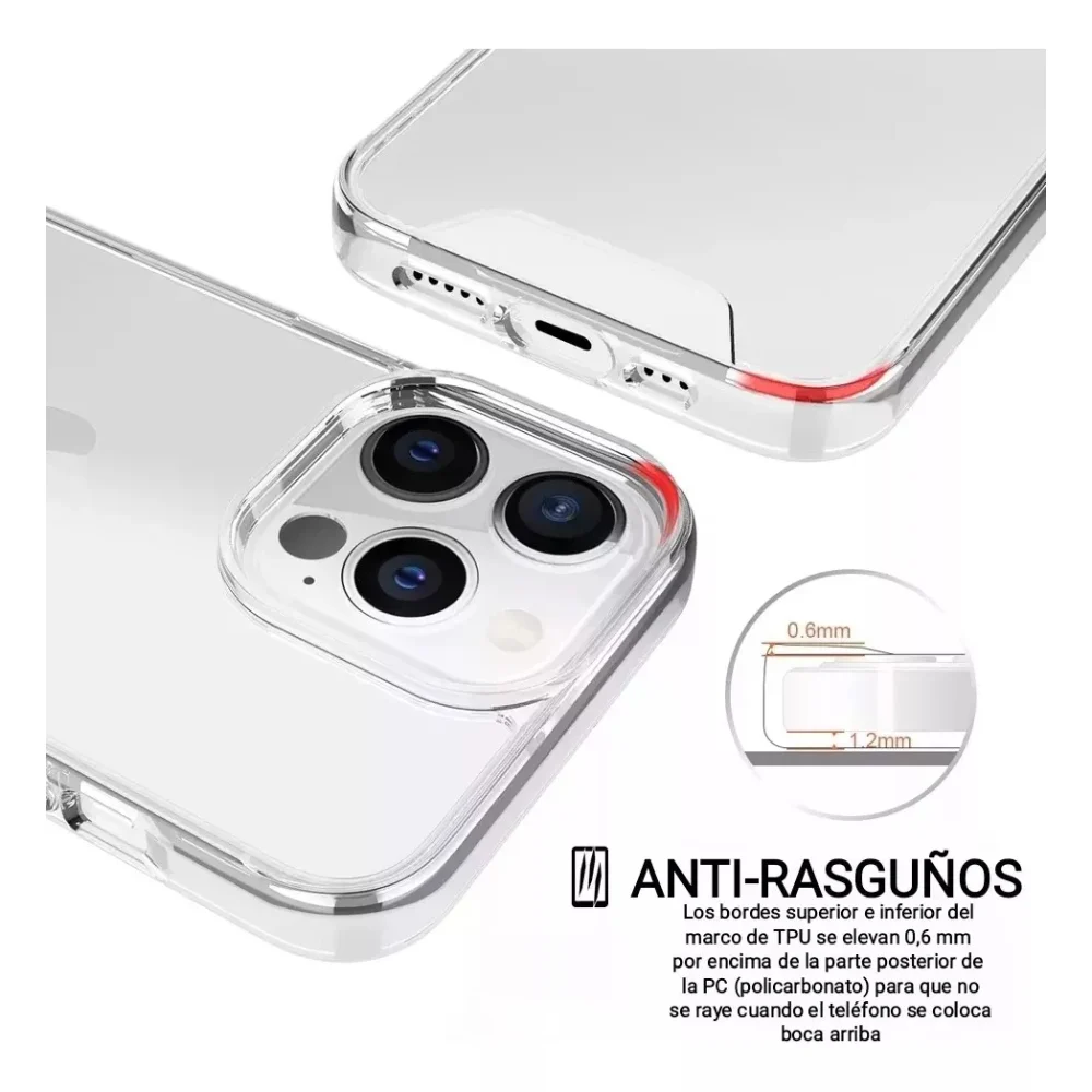 Case transparente con Mica de vidrio iphone - vista 2