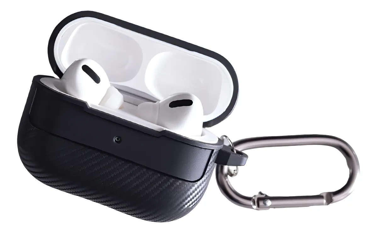 Funda Con Textura De Fibra De Carbono - Airpods Pro 2 Negro 1