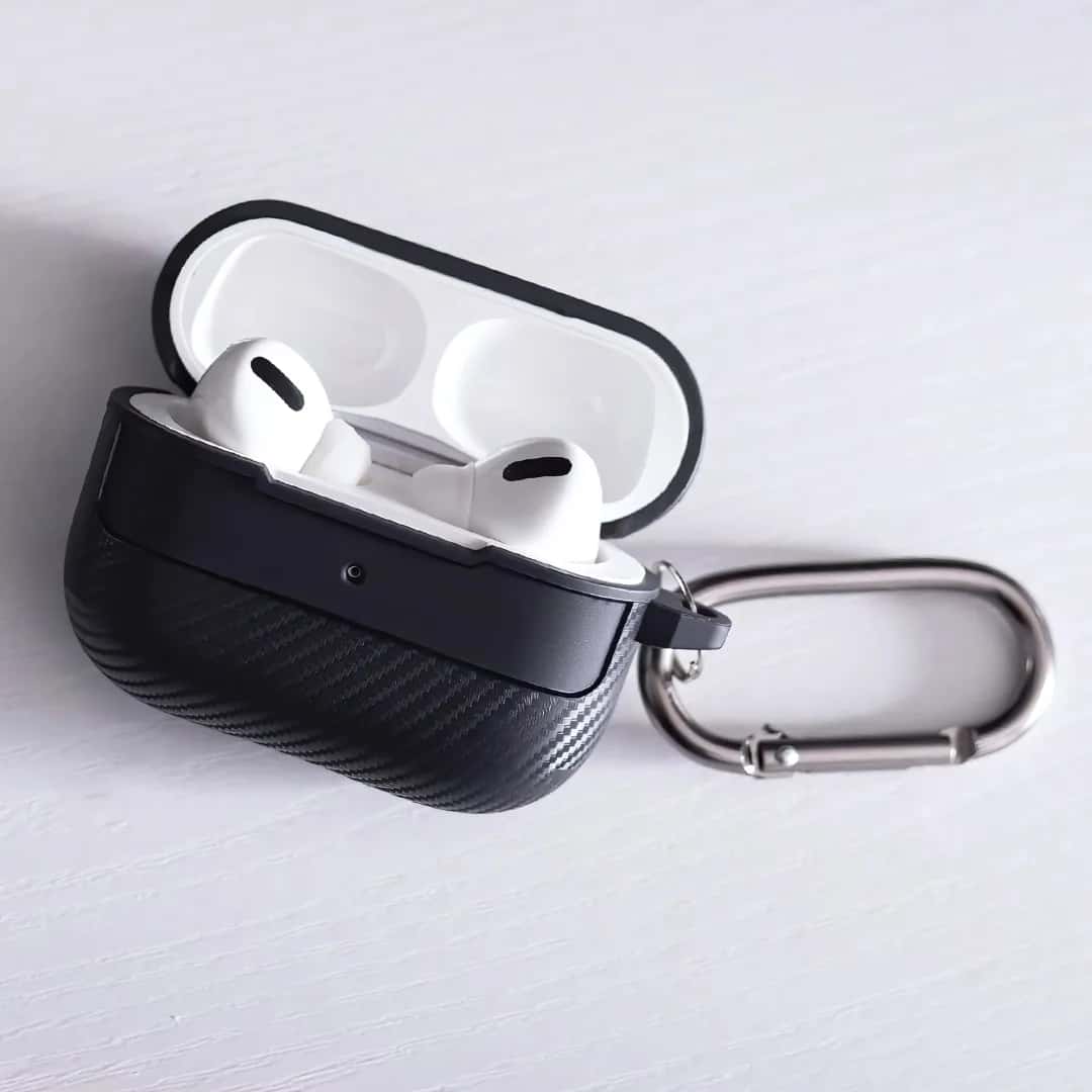 Funda Con Textura De Fibra De Carbono - Airpods Pro 2 Negro 3