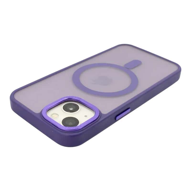 Case Iphone Ahumado con Magsafe carga inalambrica Morado 2